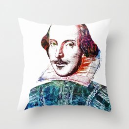 Graffitied Shakespeare Throw Pillow