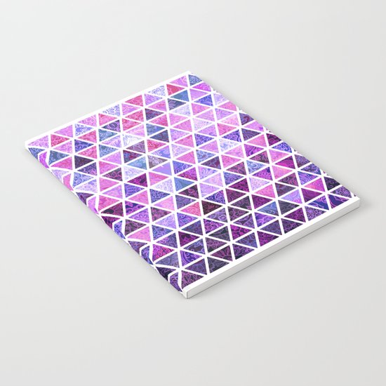 Berry Purples - Triangle Patchwork Pattern Notebook