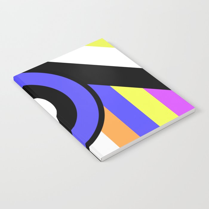 Bold Geometry Abstract Geometric Retro Art Notebook By