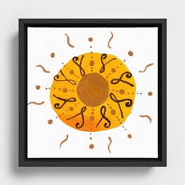 Light Language - 5 Races of the Sun: Yellow Sun Framed Canvas