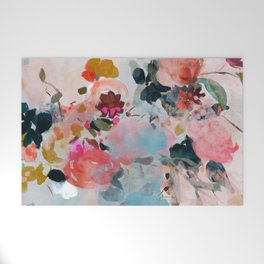 floral bloom abstract painting Welcome Mat