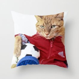 The Cat is #Adidas Throw Pillow