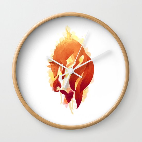 Fire Fox Wall Clock