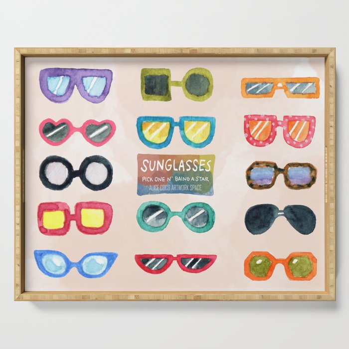 Sunglasses and pick one Serving Tray