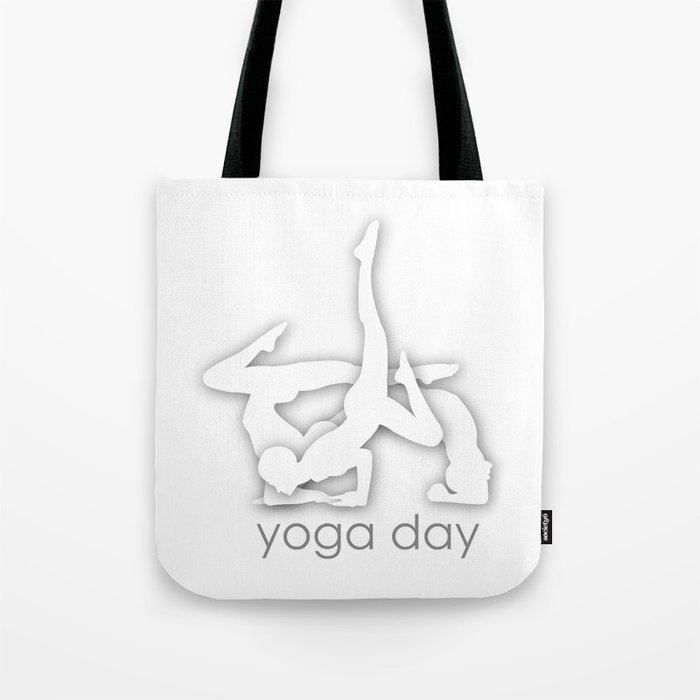 Yoga day yoga poses with energy fields	 Tote Bag