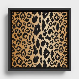 Leopard Print Linen Framed Canvas