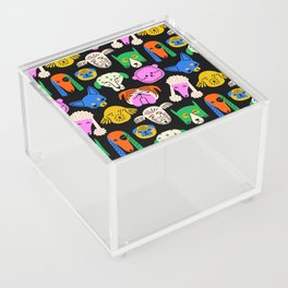 Funny colorful dog cartoon pattern Acrylic Box