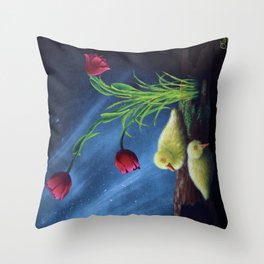 Dozing Baby Ducks  Throw Pillow