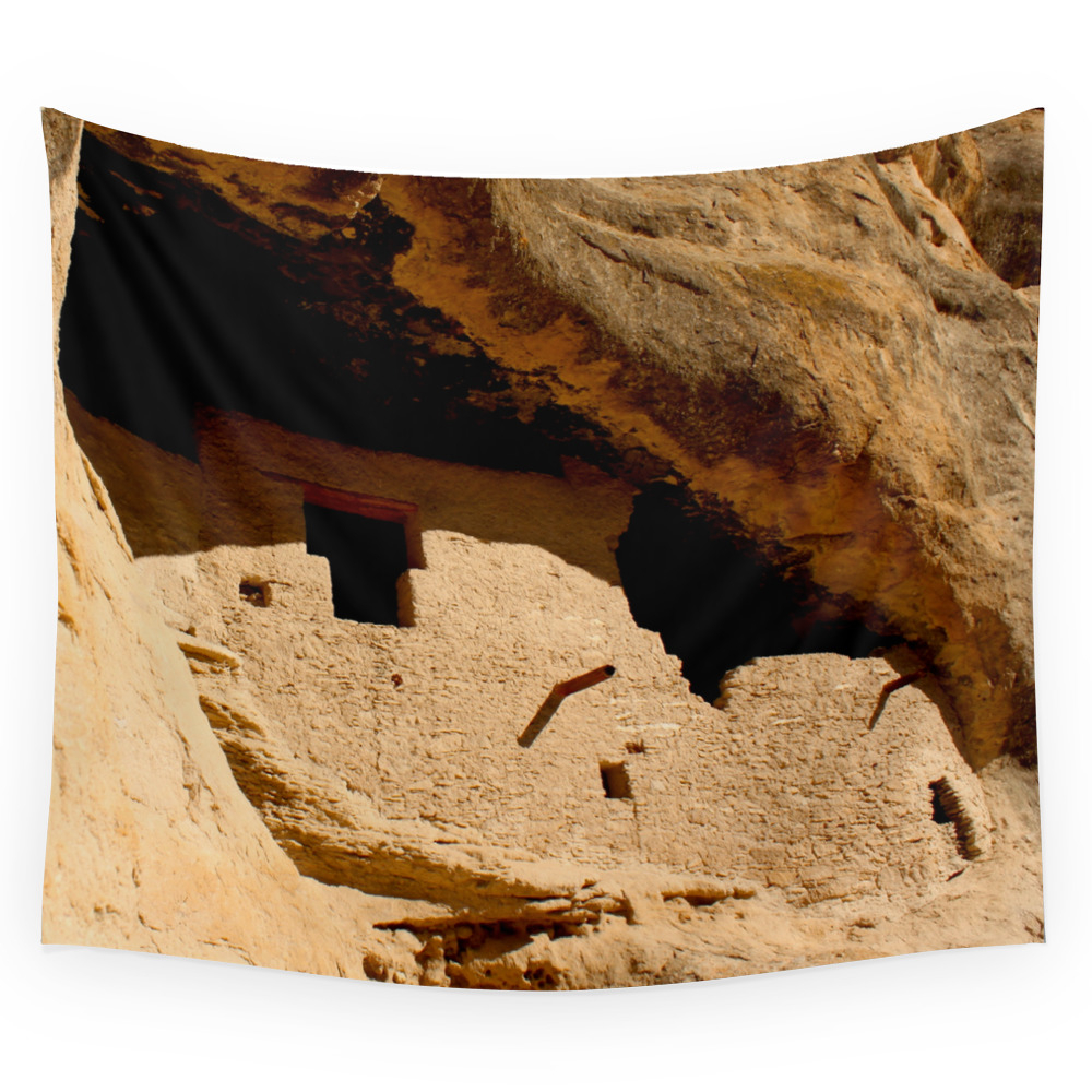 Gila Cliff Dwellings Tapestry Wall Hanging by charchardesigns
