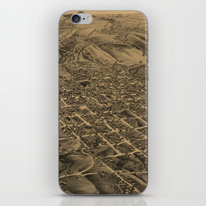 Vintage Pictorial Map of Butte Montana (1884) iPhone Skin