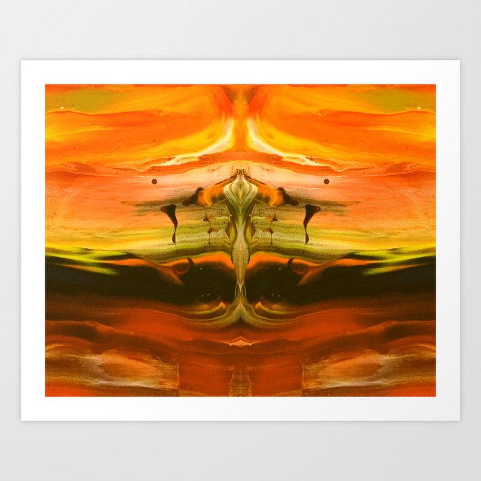 Heaven and Hell Orange Art Print