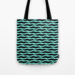 Tiger Wild Animal Print Pattern 337 Black and Mint Green Tote Bag