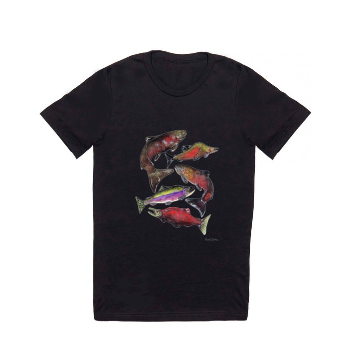 Salmon Fish Chart T Shirt