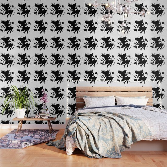 Alice In Wonderland Falling Silhouette Black Wallpaper By
