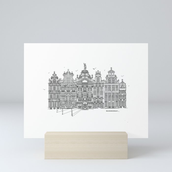 Radiantstories: City Sketch - Grand Place Mini Art Print