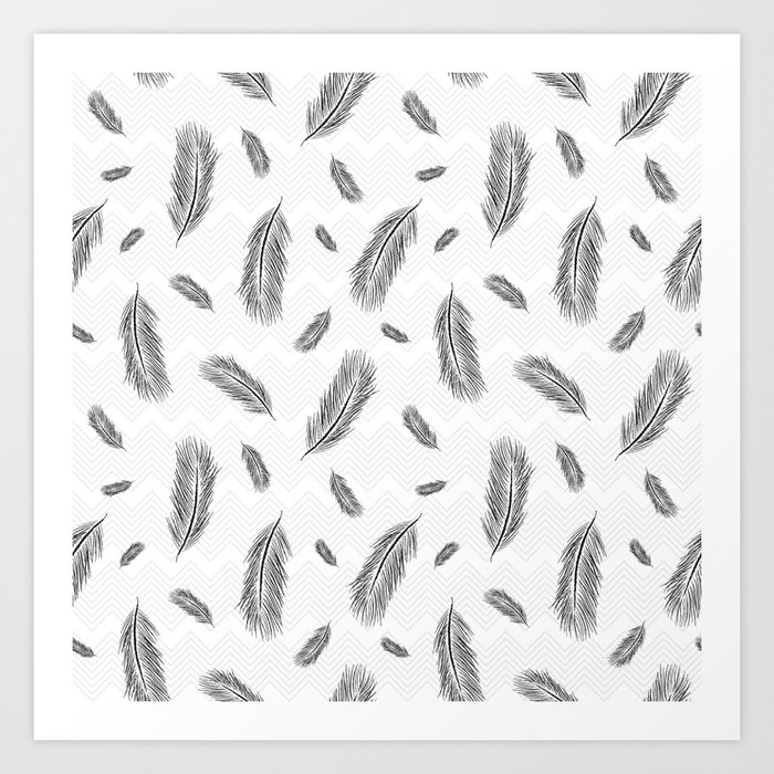 Raining feathers Art Print