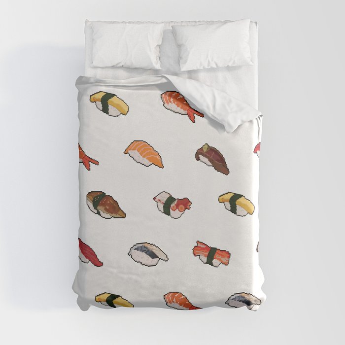 Pixelated Sushi Duvet Cover