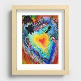 Rainbow heart of faith  Recessed Framed Print