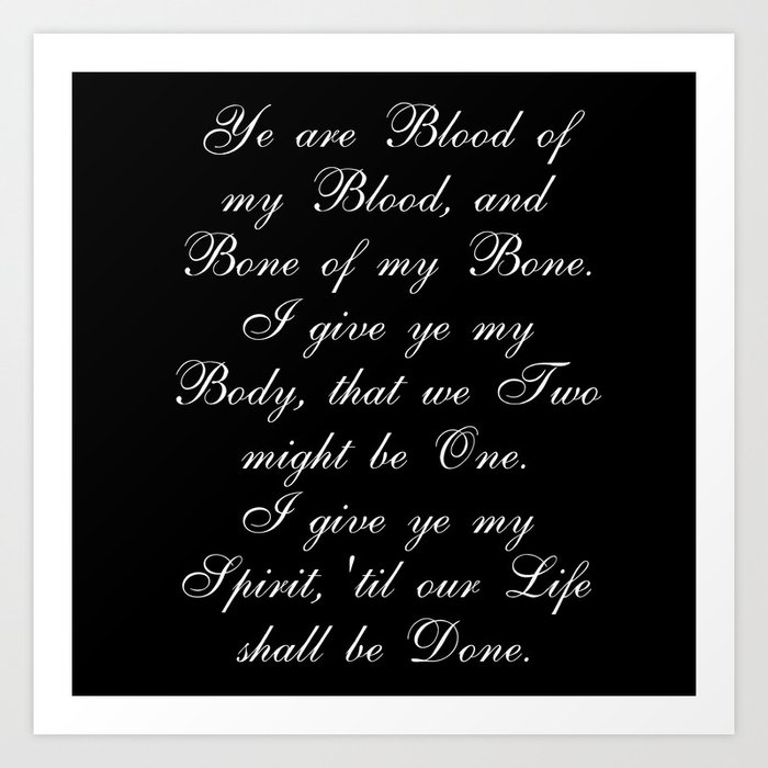 Outlander Wedding Vows Art Print By Ifreakinlovebooks Society6 Outlander Wedding Vows Art Print