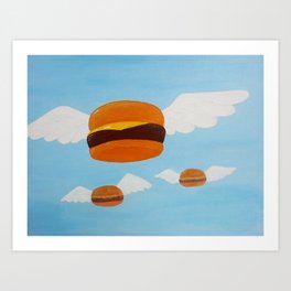 Bob S Flying Burgers Art Print By Jaseycrowl Society6