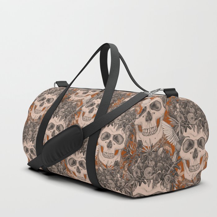 skull damask rust Duffle Bag
