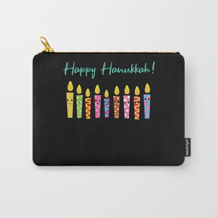 Cute Happy Hanukkah Candles Menorah Jewish Carry-All Pouch