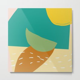 Abstract vibrant shapes, summer sunset Metal Print