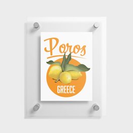 Poros Greece travel poster Floating Acrylic Print