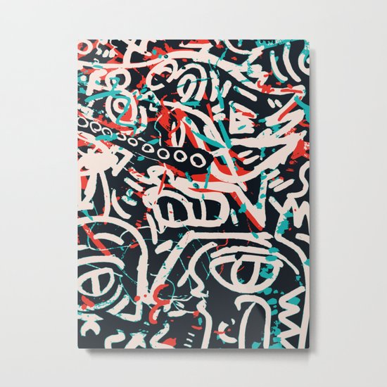 Street Art Pattern Graffiti Post Metal Print