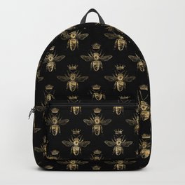 Black & Gold Queen Bee Pattern Backpack