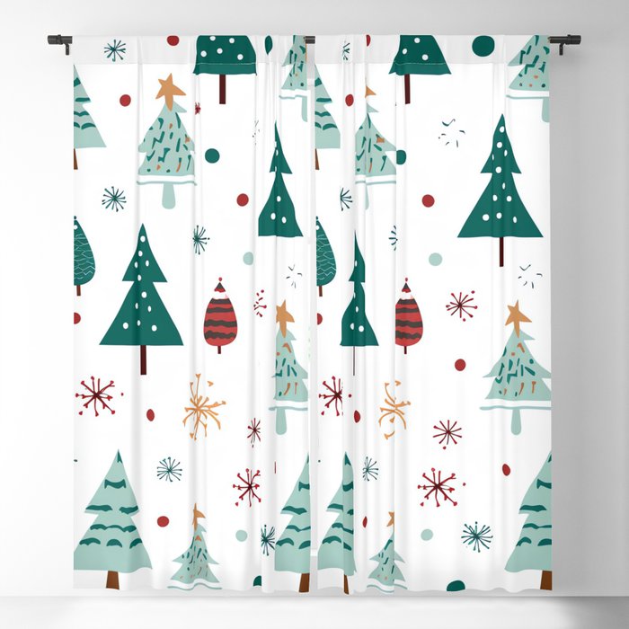 Merry Christmas Pattern 1 Blackout Curtain