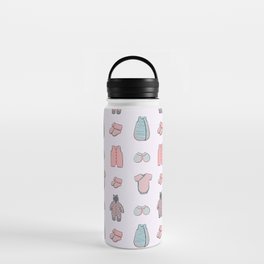 Pattern with clothes for newborns Water Bottle