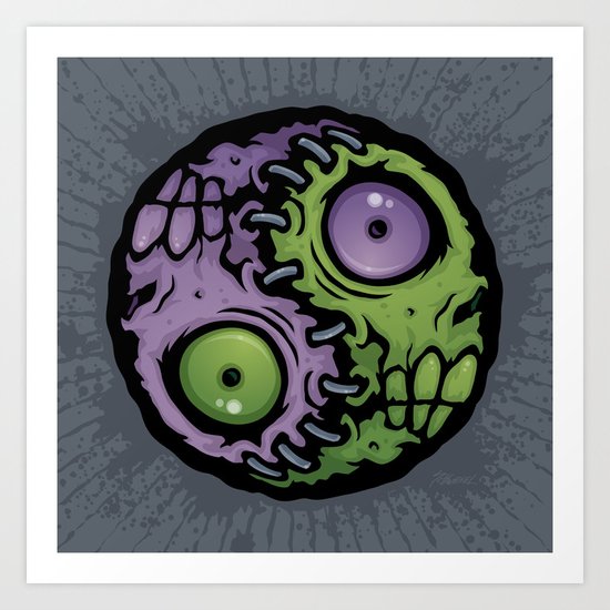 Zombie Yin-Yang Art Print
