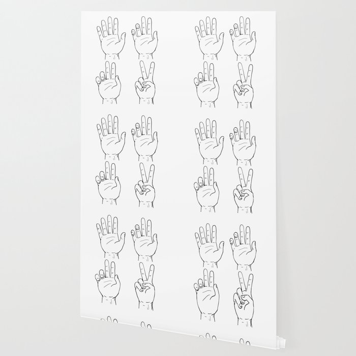Victory Or Peace Hand Sign Drawing Wallpaper By Patrimonio Society6