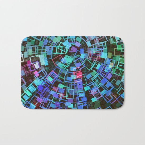 Blue Squared Vortex Bath Mat