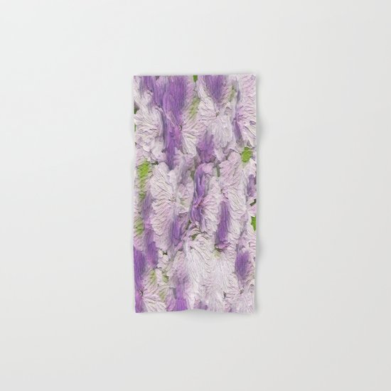 purple lavender fluffy floral abstract bath towels
