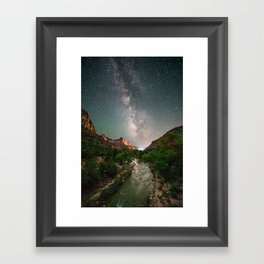 Milky Way over Zion National Park Framed Art Print