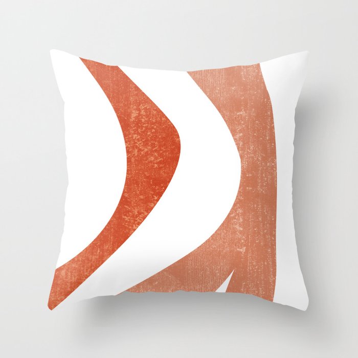 Terracotta Art Print 5 - Terracotta Abstract - Modern, Minimal, Contemporary Print - Burnt Orange Throw Pillow