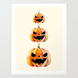 Pumpkin Halloween Decor, Pumpkin Stack, Poster Printable  Art Print
