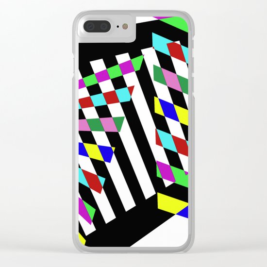 Lost Dimension - Abstract 3D style, multicoloured, geometric artwork Clear iPhone Case