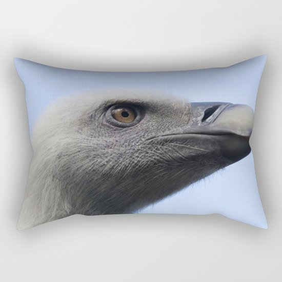Headshot of young Griffon vulture, Gyps fulvus II Rectangular Pillow