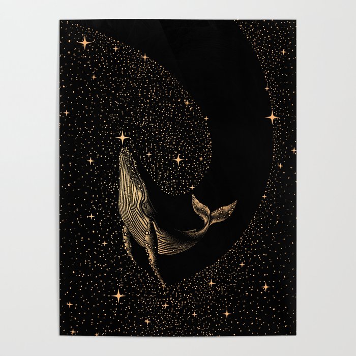 Starry Whale - Dark GOLD Version Poster
