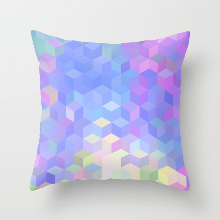 Hexagon Cube Tiles 84 Throw Pillow