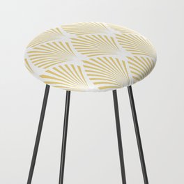 Yellow and White Elegant Scallop Fan Pattern Pairs DE 2022 Popular Color Gatsby Glitter DET496 Counter Stool