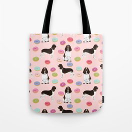 English Springer Spaniel donuts funny dog gifts perfect for spaniel owner pet portraits Tote Bag | Drawing, Petfriendly, Pet, Donuts, Spaniel, Food, Pattern, Donut, Illustration, Dogs 