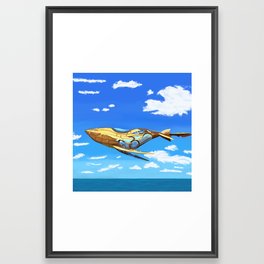 Armored flying whale Framed Art Print
