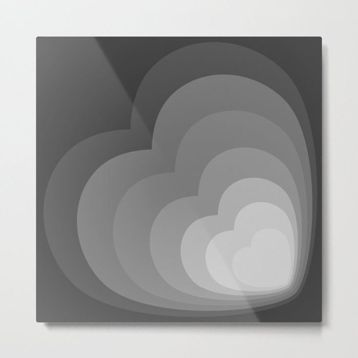 Elise Grayscale Mid Century Modern Abstract Graphic Design Metal