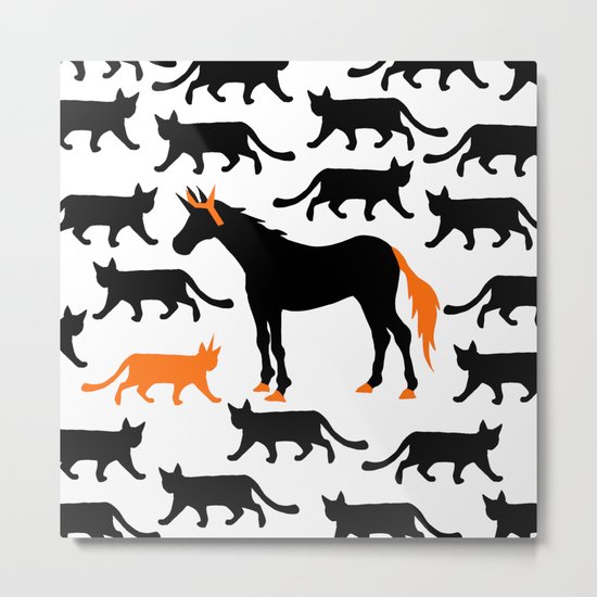 Cat Unicorn Metal Print
