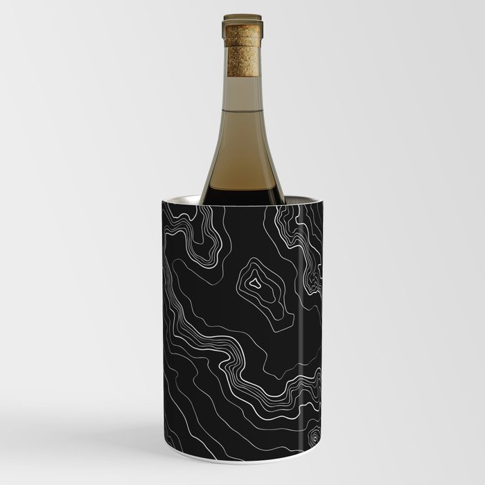 Black & White Topography map Wine Chiller