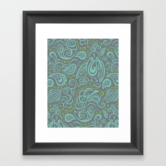 Festooned Feathered Friends Framed Art Print